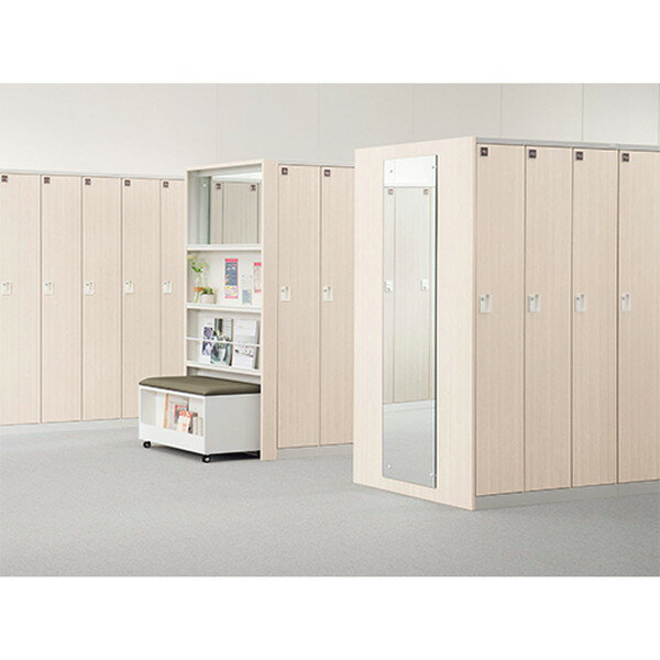 ライオン事務器 ロッカー Locana(ロカーナ) 2人用 内筒交換錠 W900×D515×H1790mm ホワイト LOC-A21-02WK [2]