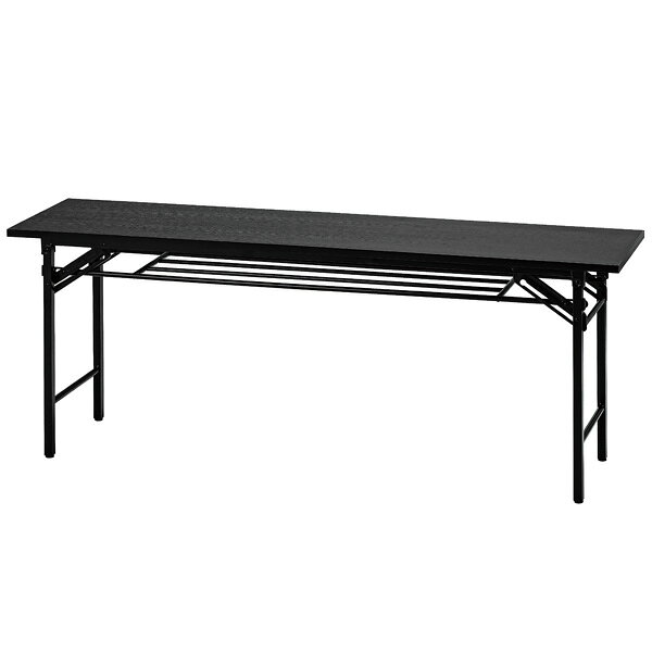 【法人限定】折りたたみテーブル ブラック 幅1800×奥行450×高さ700mm UMT-1845B [2]