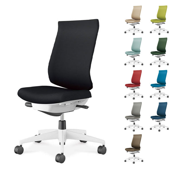 オフィスチェア Wizard4(ウィザード4) ハイバック ホワイトシェル 樹脂脚(ホワイト) 布張 肘なし C06-W..