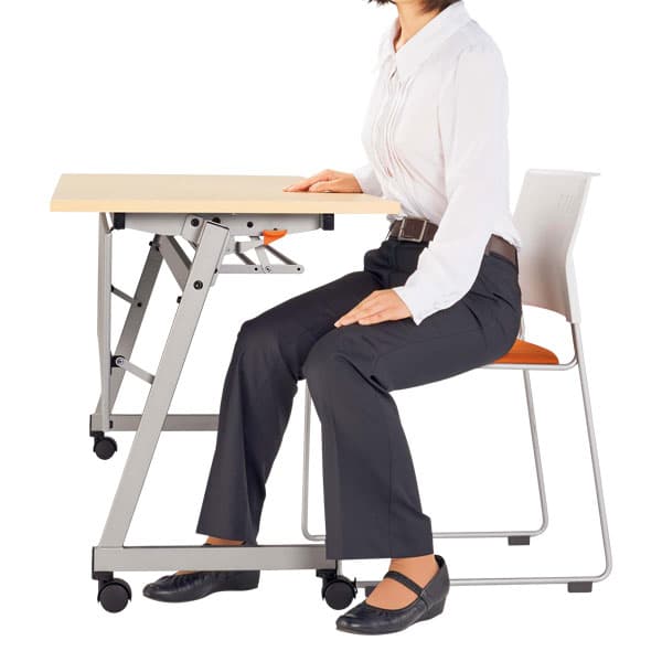 ライオン事務器 デリカフラップテーブル(レクスト) W1800×D600×H720mm ホワイト LXT-M1860PR 486-42 [デリカフラップテーブル フラップテーブル デリカテーブル テーブル 跳ね上げ式テーブル オフィス家具] [2]