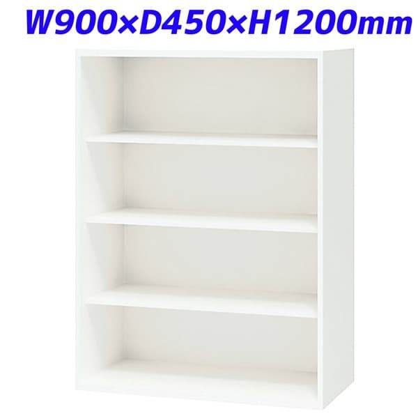 Book Storage - ライオン事務器 XWシリーズ 書庫 下置専用 オープン型 W900×D450×H1200mm ホワイト XW-12K【別売ベース必須】[ 白色 書庫 スチール書庫 収納家具 壁面収納 壁面家具 オープン書庫 オフィス用品 オフィス用 オフィス家具 オフィス収納 下置用 ]