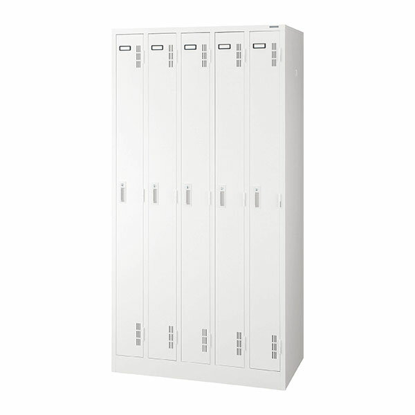 スチールロッカー 5人用 ホワイト 幅900mm 奥行515mm 高さ1790mm Sタイプ S-75-W ...