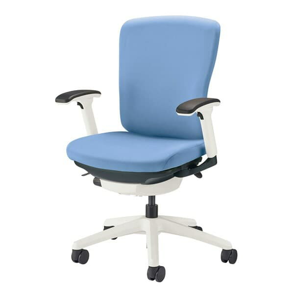 ライオン事務器 オフィスチェアー バーサル ホワイトシェル ミドルバック フレキシブルアーム 脚ベースホワイト 布張り 肘付 No.3512F-W [オフィスチェア 事務用チェア オフィス家具 チェア 椅子 イス 事務椅子 デスクチェア パソコンチェア] [3]