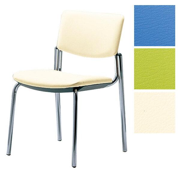 【受注生産品】サンケイ ミーティングチェア 会議椅子 4本脚 クロームメッキ 肘なし ビニールレザー張り CM350-CX [会議イス 学校 体育館 公民館 チェア いす 椅子 集会場 業務用 会議用椅子 会議室 オフィス家具 スタッキングチェア]