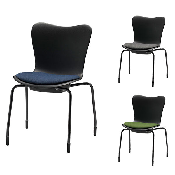 ミーティングチェア スタッキング ミドルバック 座面高43cm CM560-MY