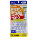 商品情報栄養機能食品ナイアシン、パントテン酸、ビオチン、ビタミンB1、ビタミンB2、ビタミンB6、ビタミンB12、ビタミンC、ビタミンD、ビタミンE、カルシウム、鉄、亜鉛、銅、マグネシウム名称ビタミン、ミネラル含有食品原材料マンガン酵母(メキシコ製造)、ユビキノン(コエンザイムQ10)、ヨウ素酵母、セレン酵母、クロム酵母、モリブデン酵母／貝カルシウム、ゼラチン、酸化マグネシウム、ビタミンC、グルコン酸亜鉛、クエン酸鉄Na、ステアリン酸Ca、抽出ビタミンE、ナイアシン、微粒二酸化ケイ素、着色料(カラメル、酸化チタン)、パントテン酸Ca、β-カロテン、グルコン酸銅、ビタミンB6、ビタミンB2、ビタミンB1、葉酸、ビオチン、ビタミンB12、ビタミンD3サイズ・容量個装サイズ：90X185X10mm個装重量：約50g内容量：40.9g(1粒重量409mgX100粒)規格【栄養成分(1日あたり5粒(2045mg)】熱量：3.2kcal、たんぱく質：0.37g、脂質：0.06g、炭水化物：0.30g、食塩相当量：0.03g、ナイアシン：15mg(115)、パントテン酸：6.1mg(127)、ビオチン：60μg(120)、ビタミンB1：1.6mg(133)、ビタミンB2：1.8mg(129)、ビタミンB6：2.1mg(162)、ビタミンB12：5.0μg(208)、ビタミンC：200mg(200)、ビタミンD：5.0μg(91)、ビタミンE：9.0mg(143)、葉酸：210μg、カルシウム：360mg(53)、鉄：4.0mg(59)、亜鉛：6.0mg(68)、銅：0.3mg(33)、マグネシウム：135mg(42)、マンガン：1.8mg、ヨウ素：45μg、セレン：24μg、クロム：20μg、モリブデン：9μg、コエンザイムQ10：7mg、β-カロテン：6000μg※上記( )内の値は、栄養素等表示基準値(18歳異常、基準熱量2200kcal)に閉める割合(％)です。【召し上がり量】・1日5粒を目安にお召し上がりください。【召し上り方】・1日摂取目安量を守り、水またはぬるま湯でお召し上がりください。【注意】・お身体に異常を感じた場合は、飲用を中止してください。・原材料をご確認の上、食品アレルギーのある方はお召し上がりにならないで下さい。・薬を服用中あるいは通院中の方、妊娠中の方は、お医者様にご相談の上お召し上がりください。【注意】・本品は、多量摂取により疾病が治癒したり、より健康が増進するものではありません。・亜鉛の摂り過ぎは、銅の吸収を阻害する恐れがありますので、過剰摂取にならないよう注意してください。・多量に摂取すると軟便(下痢)になることがあります。1日の摂取目安量を守って下さい。・乳幼児・小児は本品の摂取を避けて下さい。・本品は、特定保健用食品と異なり、消費者庁長官による個別審査を受けたものではありません。【保存方法】・直射日光、高温多湿な場所を避けて保存してください。・お子様の手の届かないところで保管してください。・開封後はしっかり開封口を閉め、なるべく早くお召し上りください。DHC マルチビタミン／ミネラル＋Q10 20日分 100粒入 23種類の成分を一度に摂れる栄養機能食品！健康のベースサプリとQ10がまとめて摂れる！続けられる！ 23種類の成分を一度に摂れる栄養機能食品！ ●ナイアシン、パントテン酸、ビオチン、ビタミンB2及び亜鉛は、皮膚や粘膜の健康維持を助ける栄養素です。●ビタミンB1は、炭水化物からのエネルギー産生と皮膚や粘膜の健康維持を助ける栄養素です。●ビタミンB6は、たんぱく質からのエネルギー産生と皮膚や粘膜の健康維持を助ける栄養素です。●ビタミンB12は、赤血球の形成を助ける栄養素です。●ビタミンCは、皮膚や粘膜の健康維持を助けるとともに、抗酸化作用をもつ栄養素です。●ビタミンDは、腸管でのカルシウムの吸収を促進し、骨の形成を助ける栄養素です。●ビタミンEは、抗酸化作用により、体内の脂質を酸化から守り、細胞の健康維持を助ける栄養素です。●カルシウム及びマグネシウムは、骨や歯の形成に必要な栄養素です。●鉄は、赤血球を作るのに必要な栄養素です。●亜鉛は、味覚を正常に保つ／たんぱく質・核酸の代謝に関与して、健康維持に役立つ栄養素です。●銅は、赤血球の形成を助ける／多くの体内酵素の正常な働きと骨の形成を助ける栄養素です。●マグネシウムは、多くの体内酵素の正常な働きとエネルギー産生を助けるとともに、血液循環を正常に保つのに必要な栄養素です。 1