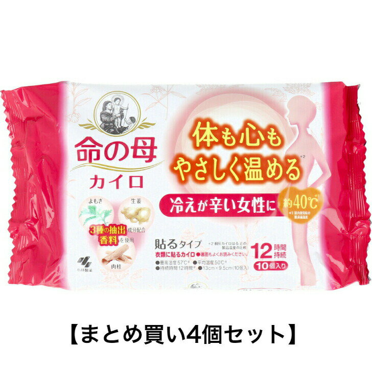 【まとめ買い4個セット】命の母カイロ 貼るタイプ 12時間 10個入