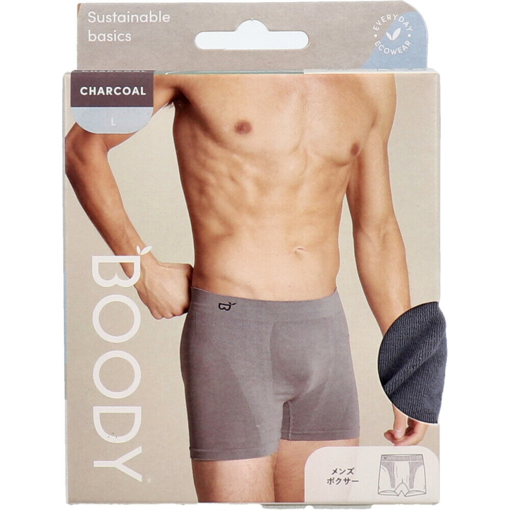 【ポイント10倍キャンペーン当店バナーよりエントリー必須】BOODY メンズ ボクサー Lサイズ チャコール