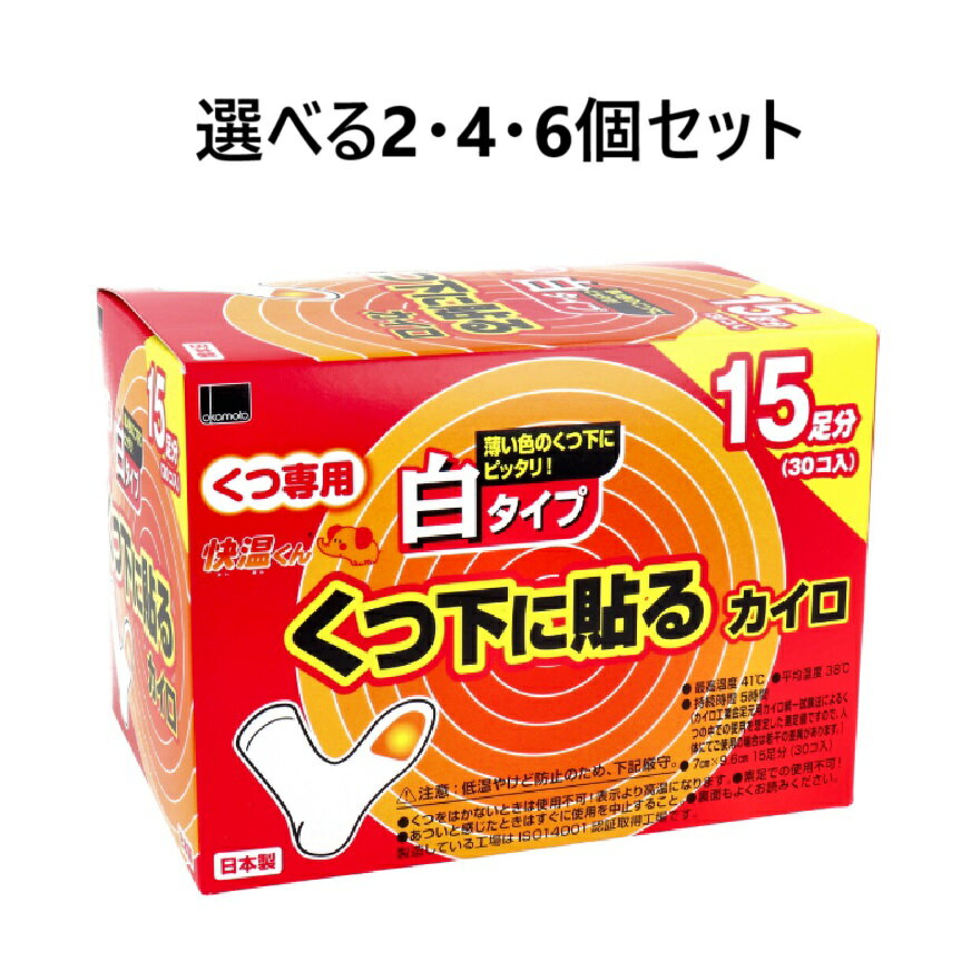 【ポイント10倍キャンペーン当店バナーよりエントリー必須】【選べる2・4・6個セット】快温くん　くつ下用　貼るカイロ　白タイプ　15足分入 足先 防寒対策 あったか