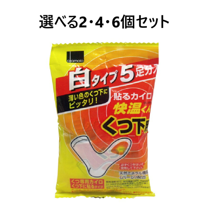 【ポイント10倍キャンペーン当店バナーよりエントリー必須】【選べる2・4・6個セット】快温くん　くつ下用　貼るカイロ　白タイプ　5足分入 足先 防寒対策 あったか