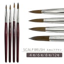 【ポイント10倍キャンペーン当店バナーよりエントリー必須】【選べる4種類】耐熱性、耐久性に優れた毛質 高品質 スカルプブラシ4種 4号、6号、8号、12号 長さだし ネイルブラシ ジェルネイル 毛が抜けにくいブラシ