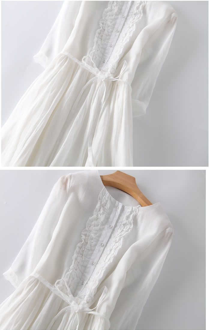 【10%offクーポンで2952円】新作ワンピース レディースワンピース シャツワンピース 秋ワンピース リネンワンピース 綿麻ワンピース ロングワンピース 大人ワンピース きれいめワンピース Aラインワンピース 膝丈 チュニックワンピース 大人可愛い 通勤 デート 春夏秋 officekhi-10000536 オフィスK・H・I サンプル画像3