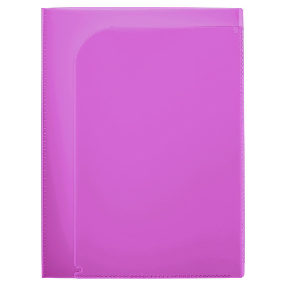 【最大2,000円オフCOUPON 1月1日-6日9時59分まで】プラス (PLUS) クリアホルダー 通知表ホルダー 6ポケット 見開き収容可 パープル FL-200SF 79-822