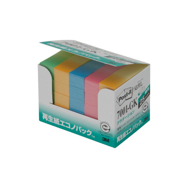 Rakuten - 【クーポン3Days最大2,000円オフクーポン+ポイント2倍 5月1日-3日23時59分まで】スリーエムジャパン【3M】〈旧住友3M〉 ポスト・イット(Post It)エコノパック製品シリーズ 見出し G・混色（4色） 100枚×25個パック 7001-GK