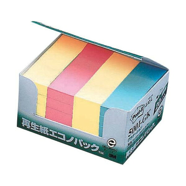 スリーエムジャパン〈旧住友3M〉 ポスト・イット(Post It)エコノパック製品シリーズ ふせん G・混色（3色） 100枚×20個パック 5001-GK