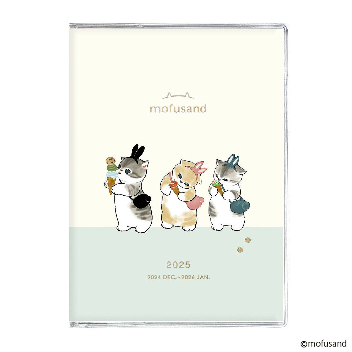 【6月20日-30日までエントリー＆2店舗合計5,000円以上で最大10万ポイント】2025年 手帳 A6 mofusand/アイスにゃん マンスリーダイアリー スケジュール帳 月間 1000132264 アートプリントジャパン APJ