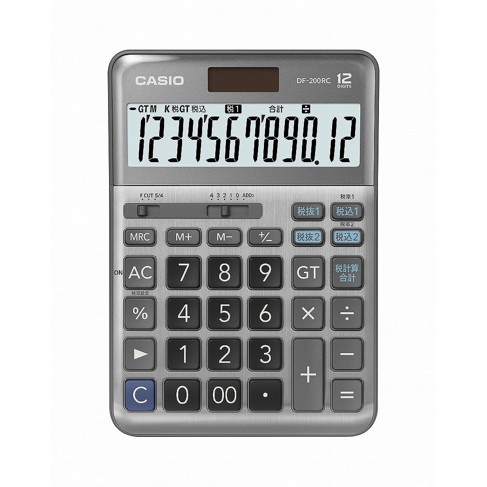 カシオ計算機　casio 軽減税率対応　W税率電卓12桁 DF-200RC-N