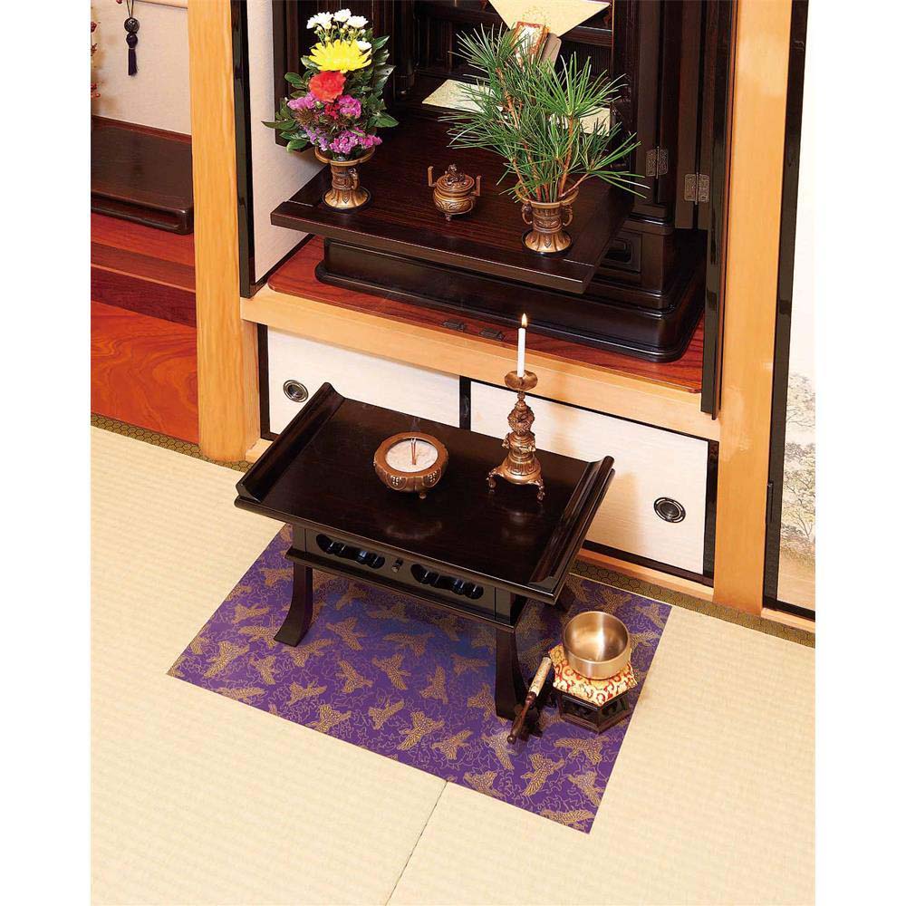 【6月22日20時-27日1時59分までエントリーで2点購入P5倍・3点以上でP10倍】コジット COGIT 防炎仏壇マット 鶴柄 62×40cm 37916