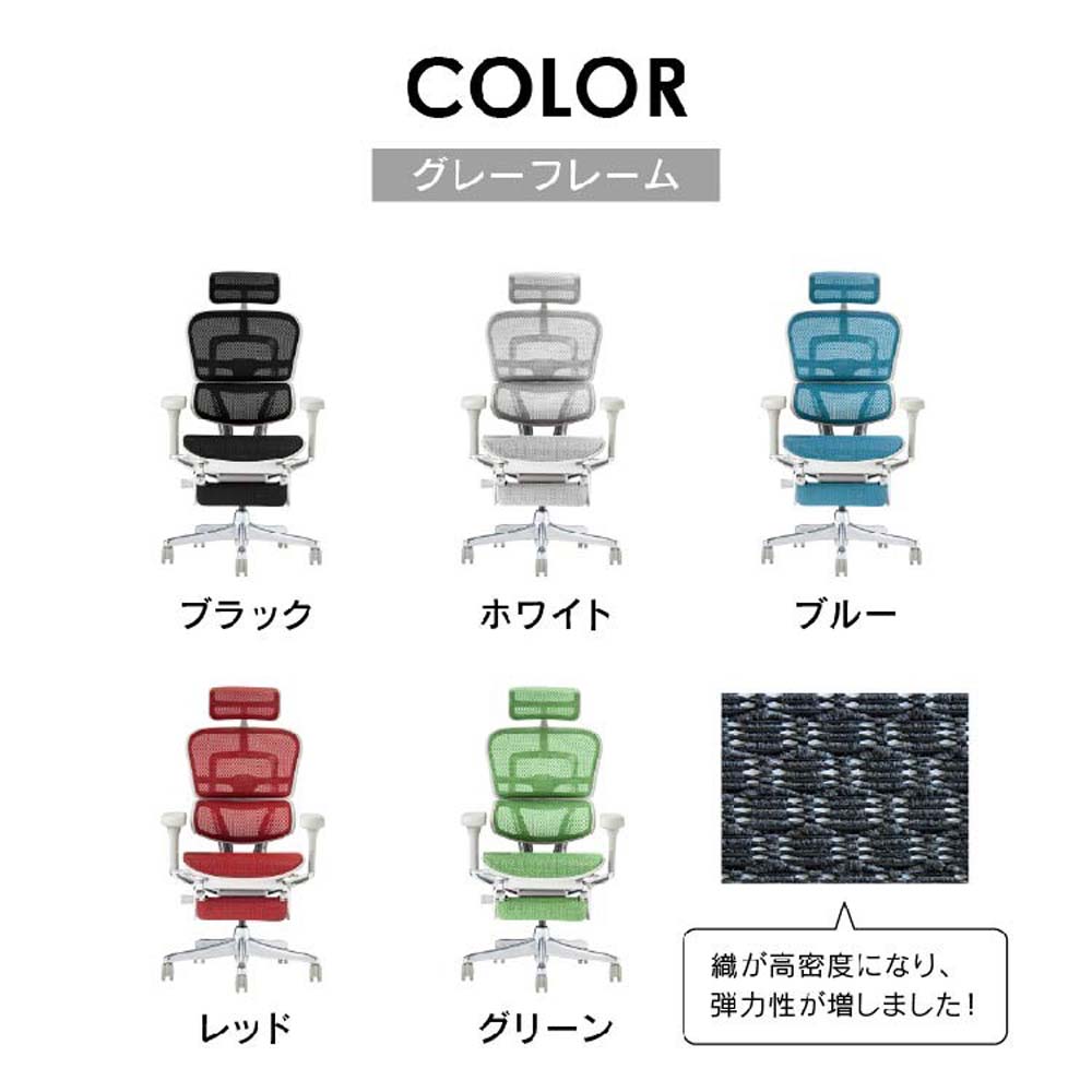 関家具 エルゴヒューマン プロ2 オットマン グレーフレーム EHP2-LPL-DR-GF-BK ブラック [2]