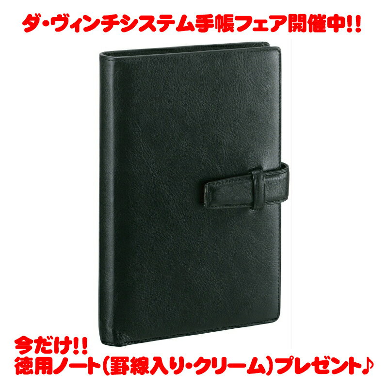 ダ・ヴィンチ 手帳 【5月23日20時-27日1時59分までエントリーで2点購入P5倍・3点以上でP10倍】【ラッピング無料】【名入れ可(有償)】 レイメイ藤井 Raymay ダ・ヴィンチ ダヴィンチ ブラック 聖書 サイズ システム手帳 リング15mm DB3006B ビジネス スタンダード スーパーロイスレザー