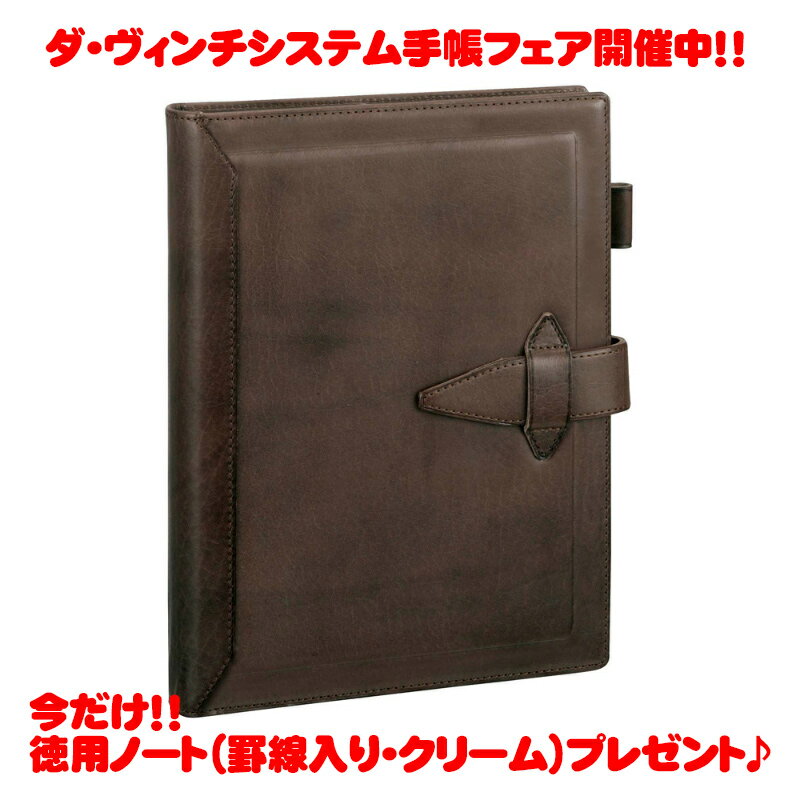 ダ・ヴィンチ 手帳 【5月23日20時-27日1時59分までエントリーで2点購入P5倍・3点以上でP10倍】【ラッピング無料】 レイメイ藤井 Raymay ダ・ヴィンチグランデ ロロマクラシック ダヴィンチ ダークブラウン A5 システム手帳 リング20mm DSA3010E