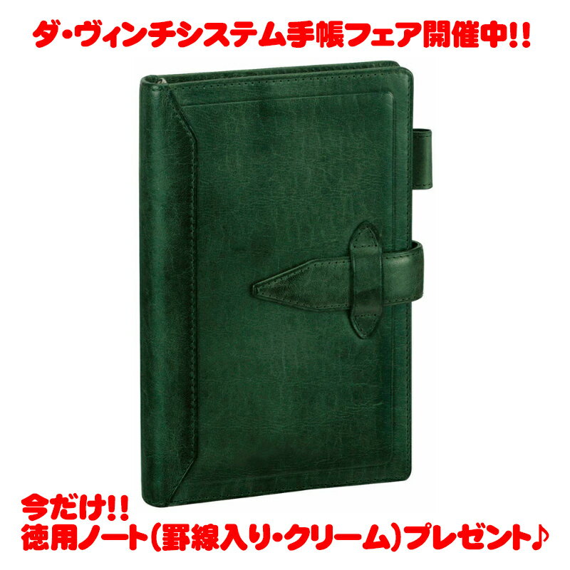 ダ・ヴィンチ 手帳 【6月4日20時-11日1時59分までエントリーで2点購入P5倍・3点以上でP10倍】【ラッピング無料】 レイメイ藤井 Raymay ダ・ヴィンチグランデ ロロマクラシック ダヴィンチ グリーン 聖書 サイズ システム手帳 リング15mm DB3011M