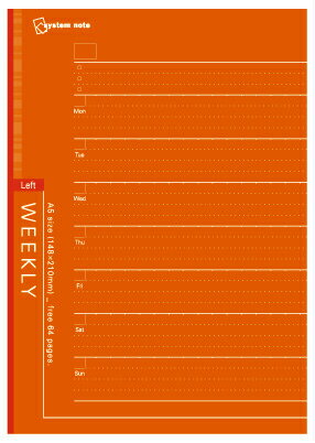 レイメイ藤井 システムノート用リフィル フリーウィークリースケジュール(レフト式) A5サイズ NT226