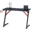 【送料無料】不二貿易 レイズ ゲーミングデスク 幅1050×奥行600×高さ700mm レッド 18572