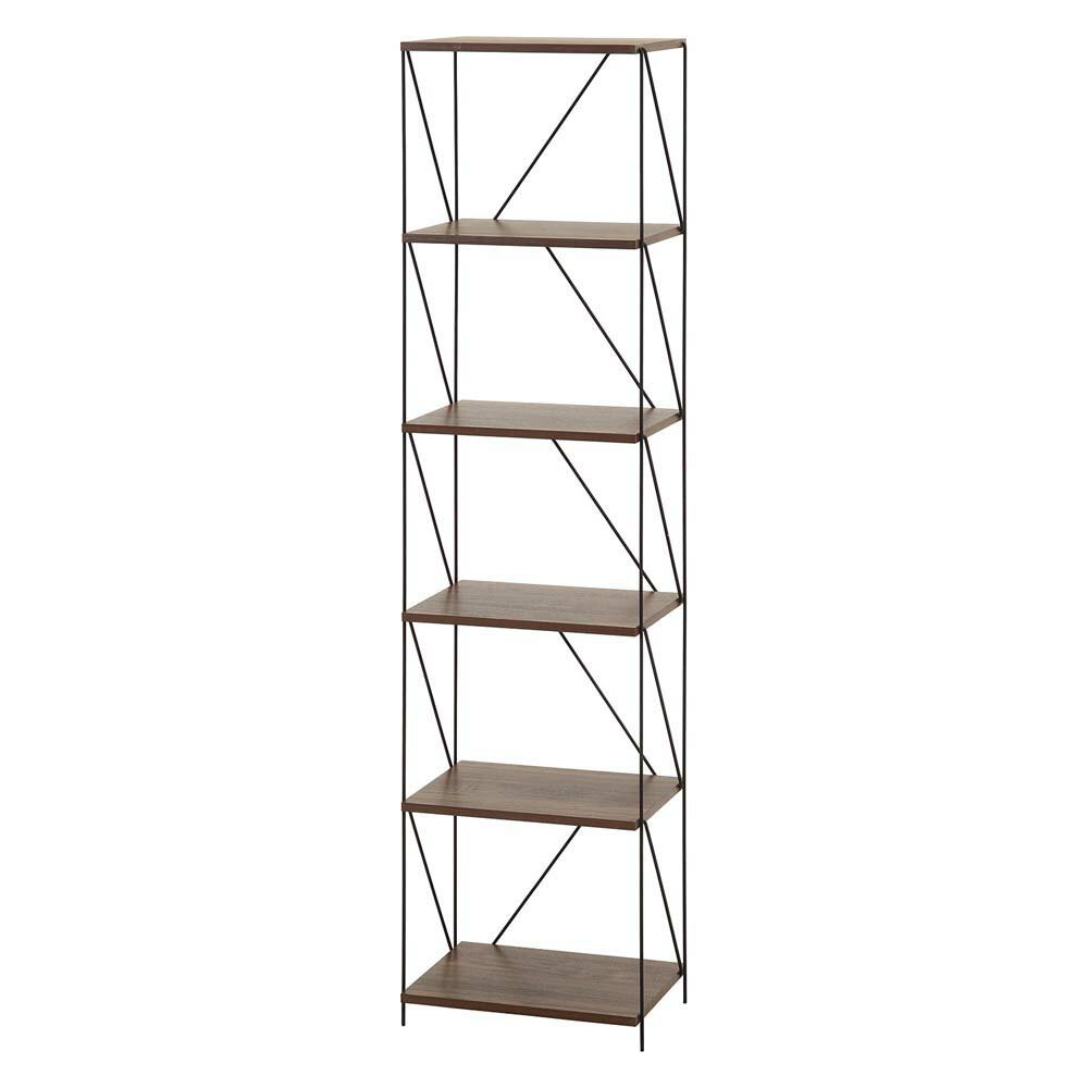 【10月10日24H限定★エントリーで全商品P10倍！】不二貿易 EZBO ワイヤーラック 6段 40幅 ミドルブラウン 77546 組立簡単 収納 片付け インテリア リビング 家 居間 茶色