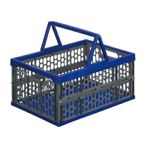 アイリスオーヤマ 取手付オリタタミコンテナ TOC-32L 青/灰 347394