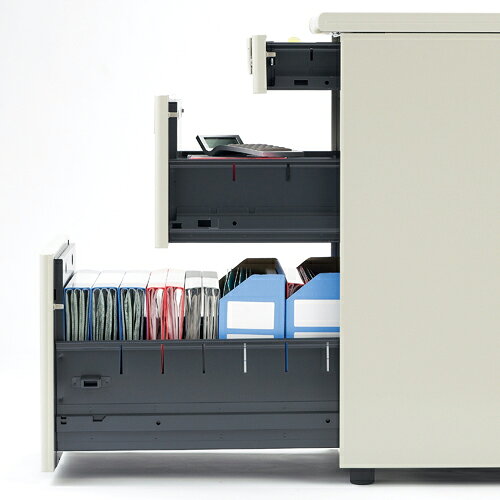 プラス 片袖机 RJ-106D-3 LGY エルグレー 引出D 829906 [2]