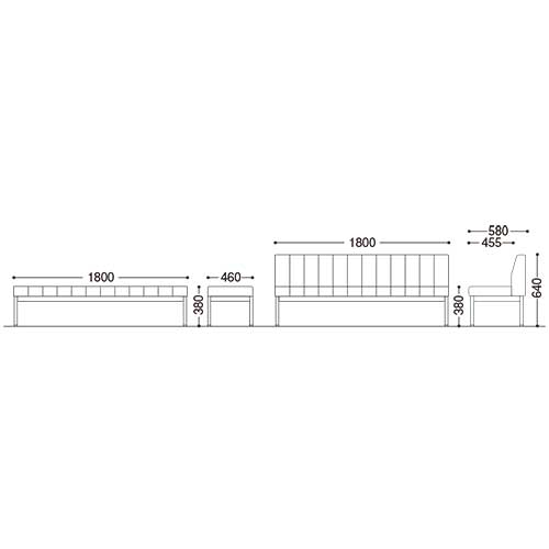 ジョインテックス JOINTEXT ロビーチェア RL-18LBR ピンク 背なし 椅子 座る 病院 公共 施設 待合室 待機 ロビー ホール 入口 入場 廊下 [3]