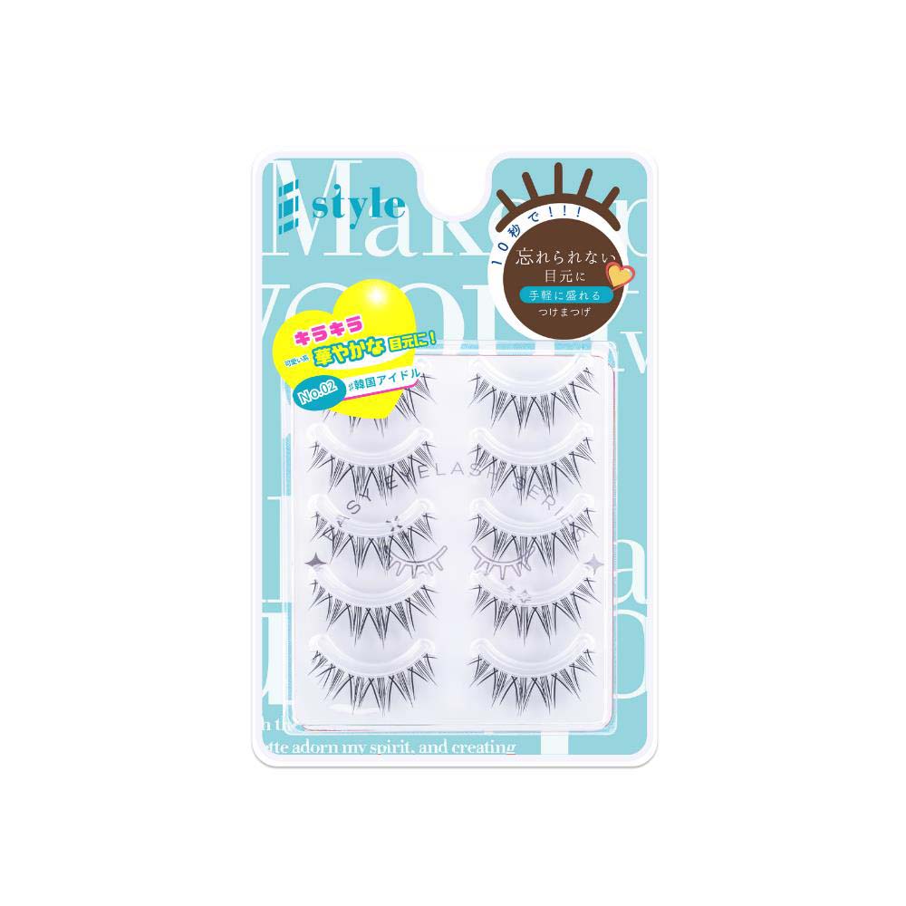 KORE シャープスタイル イージーアイラッシュ 02 5ペア EASY EYELASH SERIES 人気 つけまつげ 品質 透明芯 柔らかい ナチュラル 再利用可能