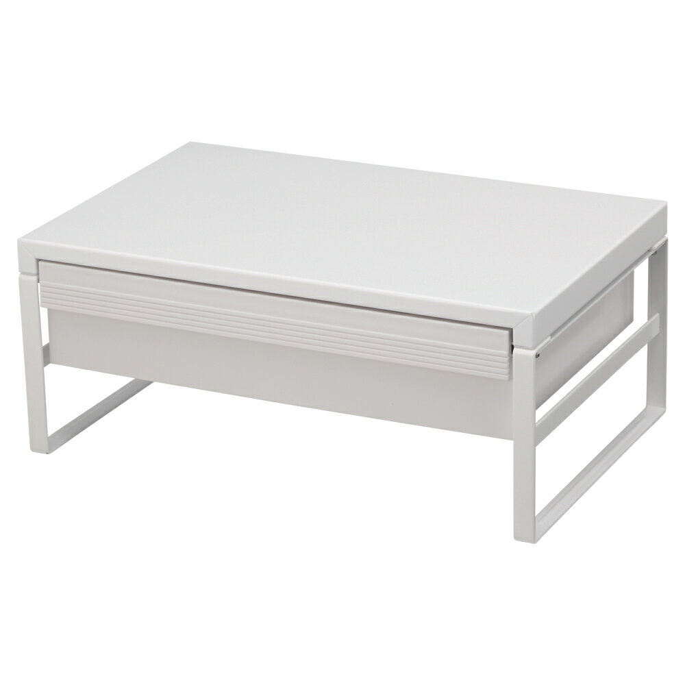 【最大2,000円オフCOUPON 12月1日-6日9時59分まで】LIHIT LAB.＜リヒトラブ＞机上台(引出し付ハイタイプ) W390 白 A7342-0