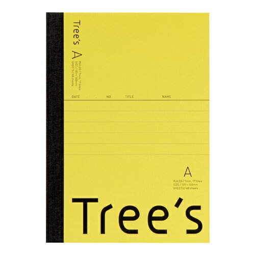 A6 Size - 日本ノート スタンダードノート Tree's A6サイズ A罫48枚 イエロー UTRAA6Y