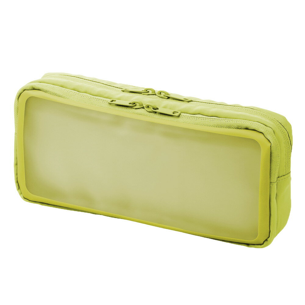 プラス PLUS ナカ見え　ガジェットポーチL　グリーン ケース ポーチ PC パソコン アクセサリーケース ..