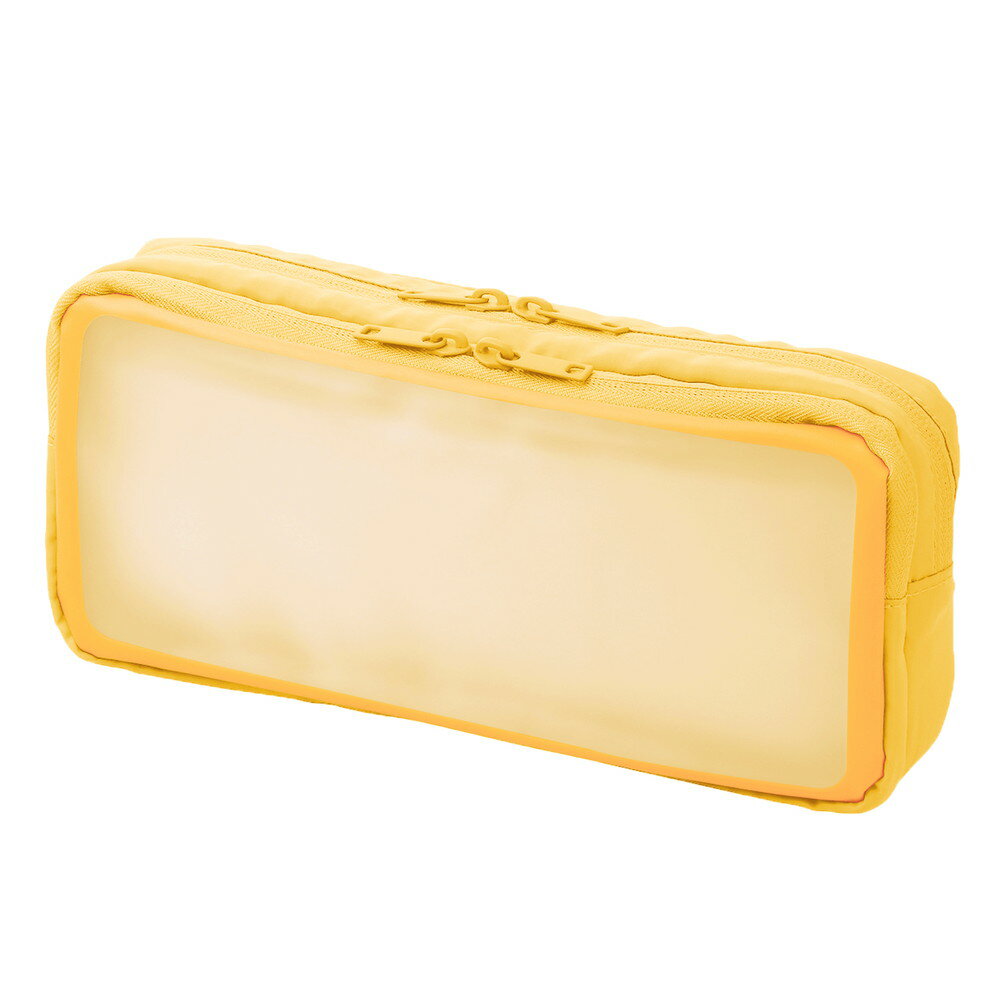 プラス PLUS ナカ見え　ガジェットポーチL　イエロー ケース ポーチ PC パソコン アクセサリーケース ..
