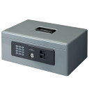 【送料無料】プラス 金庫 電子ロック 手提金庫 Mサイズ グレー CB-020HL 13-101