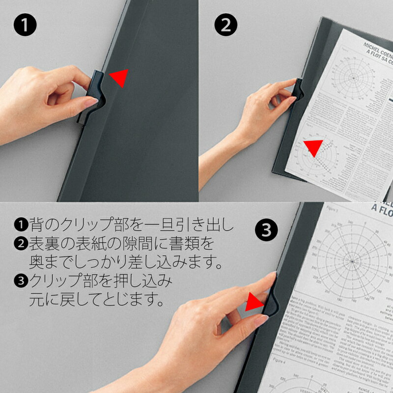 【4月4日20時-10日1時59分までエントリーで2点購入P5倍・3点以上でP10倍】プラス(PLUS)スライドクリップファイル A3-E 20枚とじ ダークグレー FS-132PH 10冊パック　98-011
