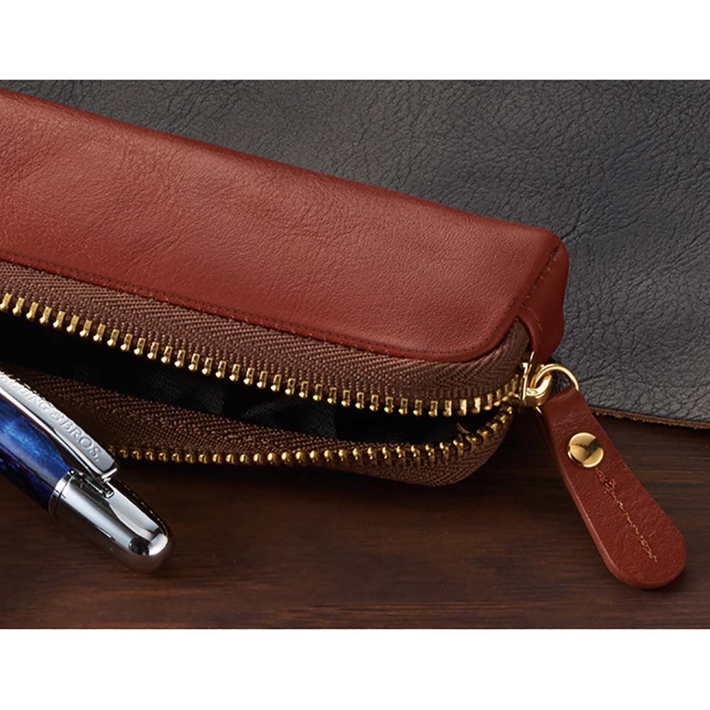 【ラッピング無料】レイメイ藤井 Raymay BLOOMSBURY ブルームズベリー ペンケース ブラウン NF2803C 3