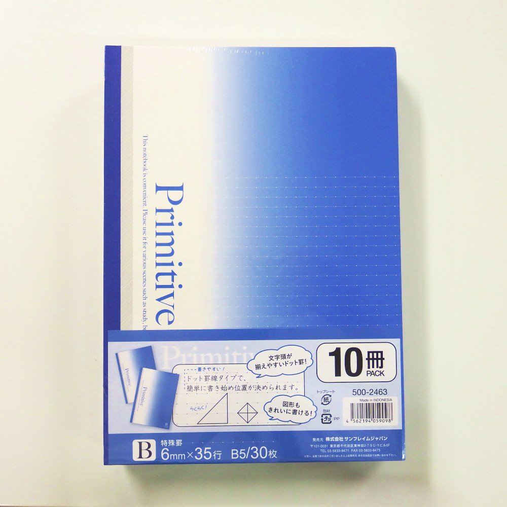 【12月4日20時-11日1時59分までエントリーで2点購入P5倍・3点以上でP10倍】サンフレイムジャパン　SFJ　ドット罫ノート　10冊組　B罫　500-2463　5002463のサムネイル
