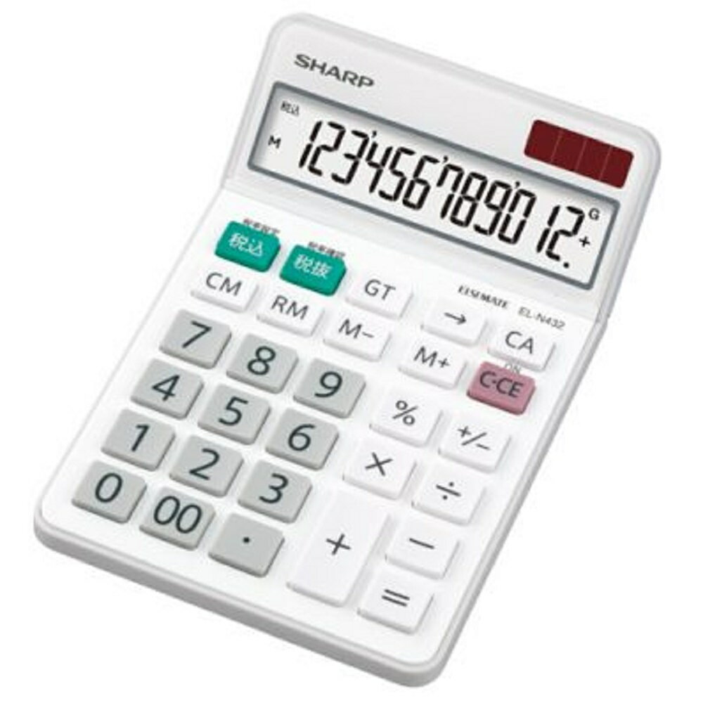 シャープ SHARP 実務電卓 ナイスサイズタイプ EL-N432-X 12桁 計算機 大型表示 早打ちのサムネイル