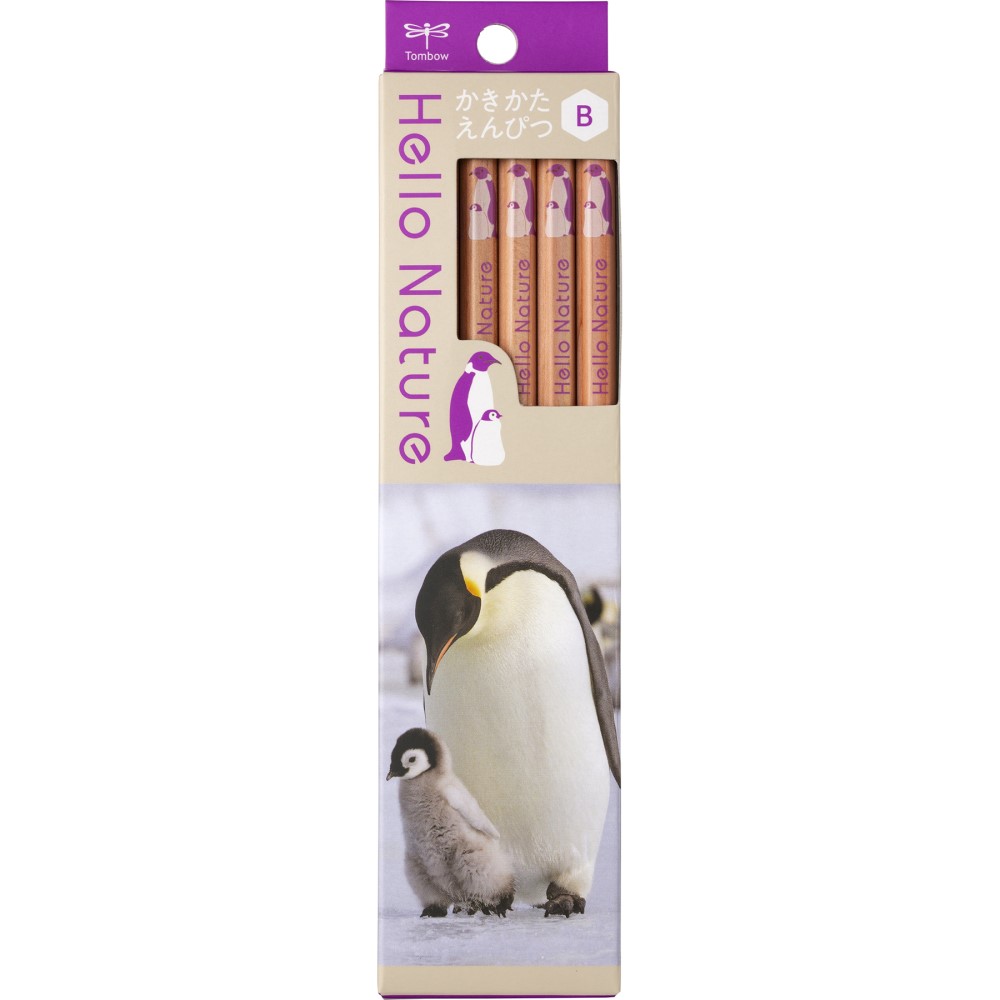 トンボ鉛筆 かきかた鉛筆 ハローネイチャー コウテイペンギン B KB-KHNEP2-B 六角軸 書き方 えんぴつ