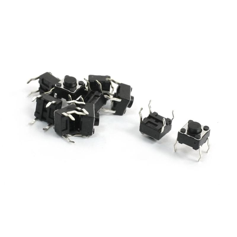 Rakuten - タクトスイッチ マイクロPCBタクトタクティールスイッチ 6mm x 6mm x 5mm 瞬時的な 4ピン 10個