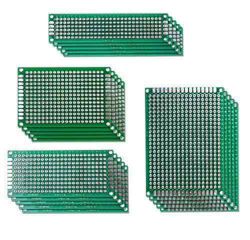 20個 2x8 3x7 4x6 5x7CM PCB ユニバーサル プリント基板 電子回路基板 両面 DIY パンこね台 1.6mm厚さ 2.54mmピッチ
