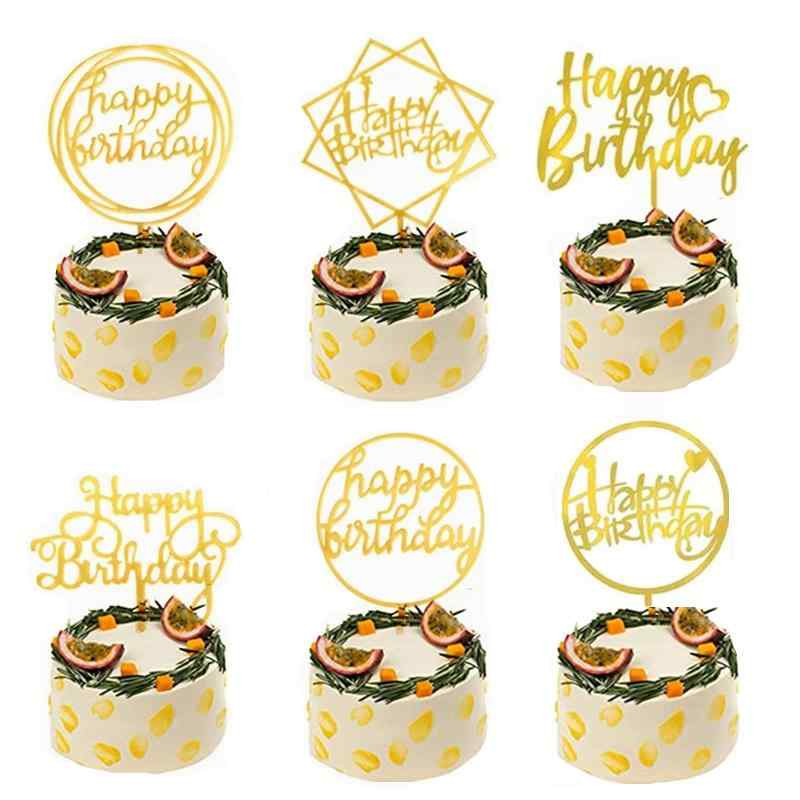 ケーキトッパー 誕生日 ゴールド 12枚セット ケーキ飾り トッパー Happy Birthday ...