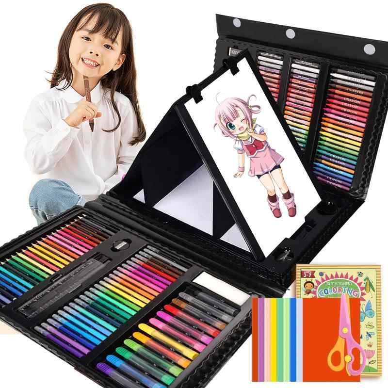 お絵かきセット2022正規品・色鉛筆 クレヨン革新・よくより発色対策208ピース アートセット 塗り絵 お絵描きセット 絵の具セット 絵画セット 文房具セット 子供プレゼント 子供ギ officemtsd-2-10037438 Ms Palette サンプル画像3