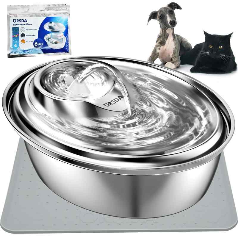Rakuten - ペット給水器 ステンレス製 中小型犬/猫水飲み器