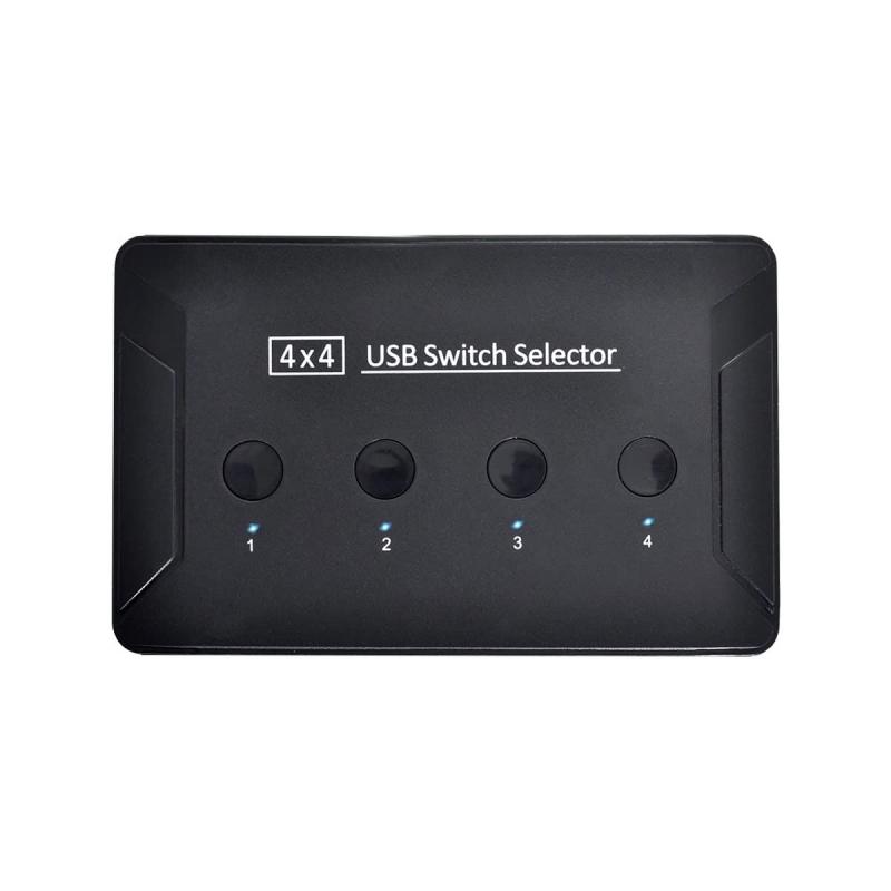 KVM スイッチセレクター 4ポート PC 共有デバイス キーボードマウススキャナープリンター用