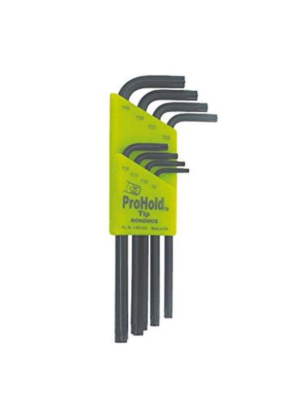 Rakuten - Made in USA アメリカ製 BONDHUS(ボンダス) トルクス®六角レンチ プロホールド®(ネジつかみ機能付L-レンチ)セット 黒染め加工 8本組 (T9、T10、T15、T20、T25、T27、T30、T40) PHTX8 No.71834